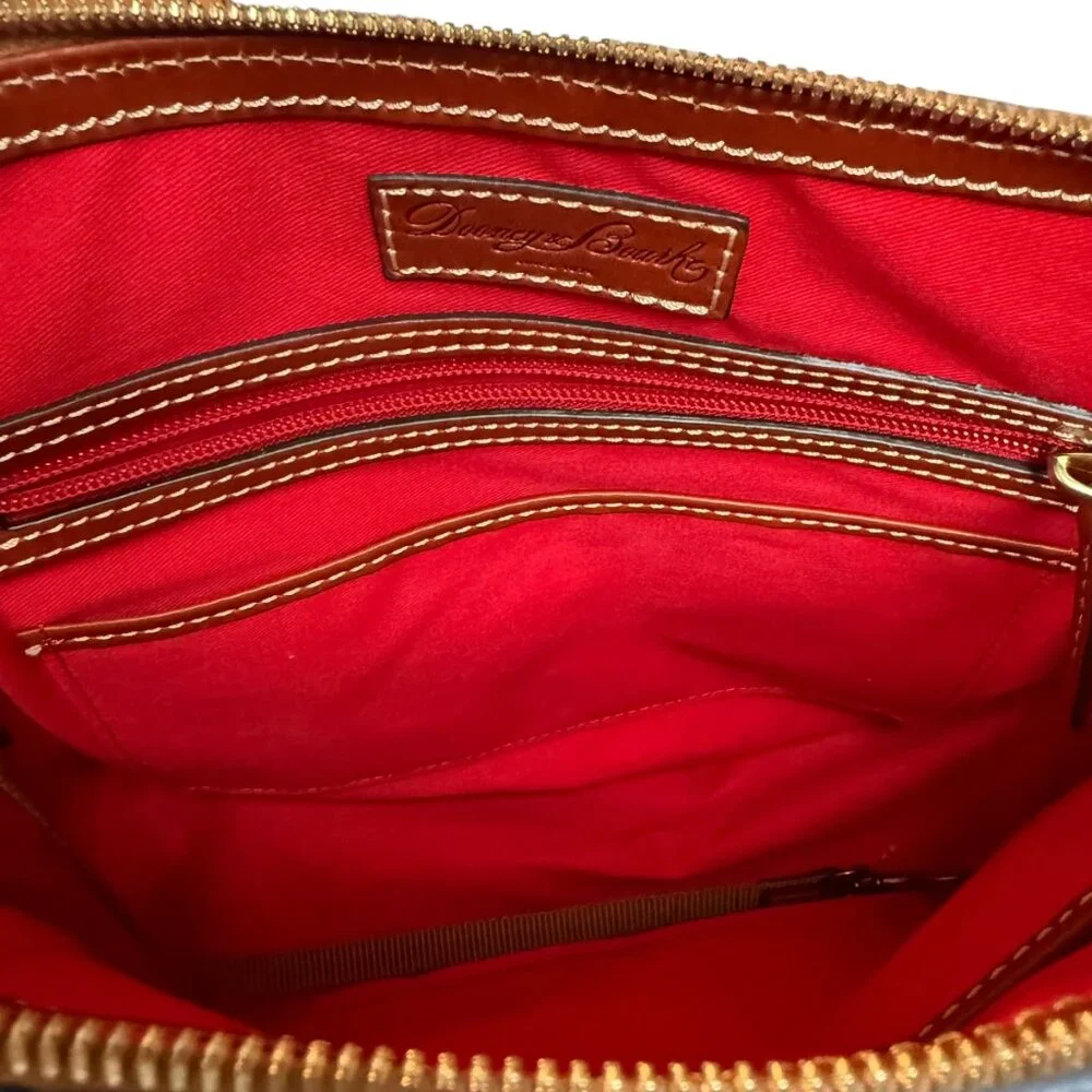 Dooney & Bourke pebble grain zip zip leather satchel crossbody blue